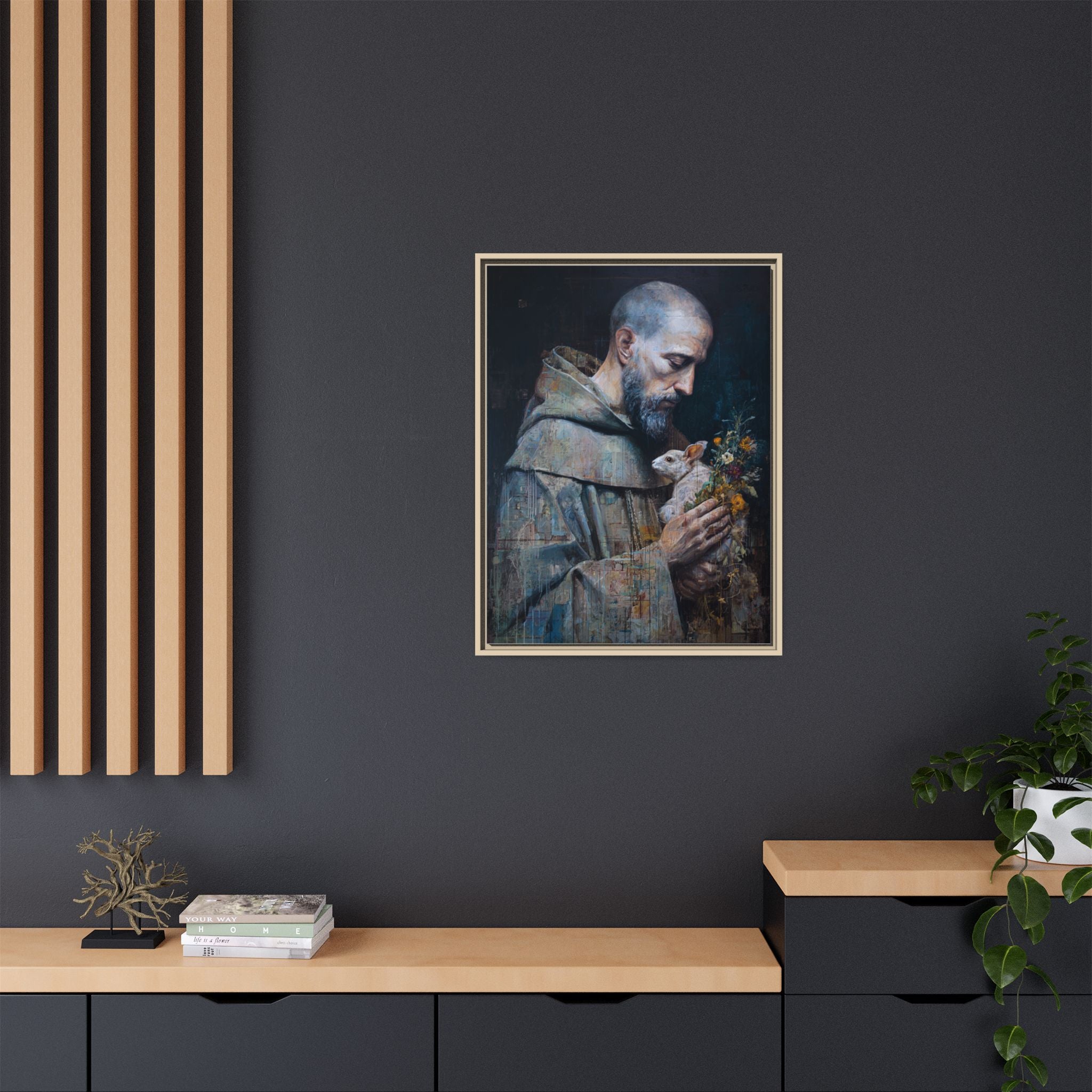 Saint Francis and Rabbit Artwork - Nature Inspired Wall Art