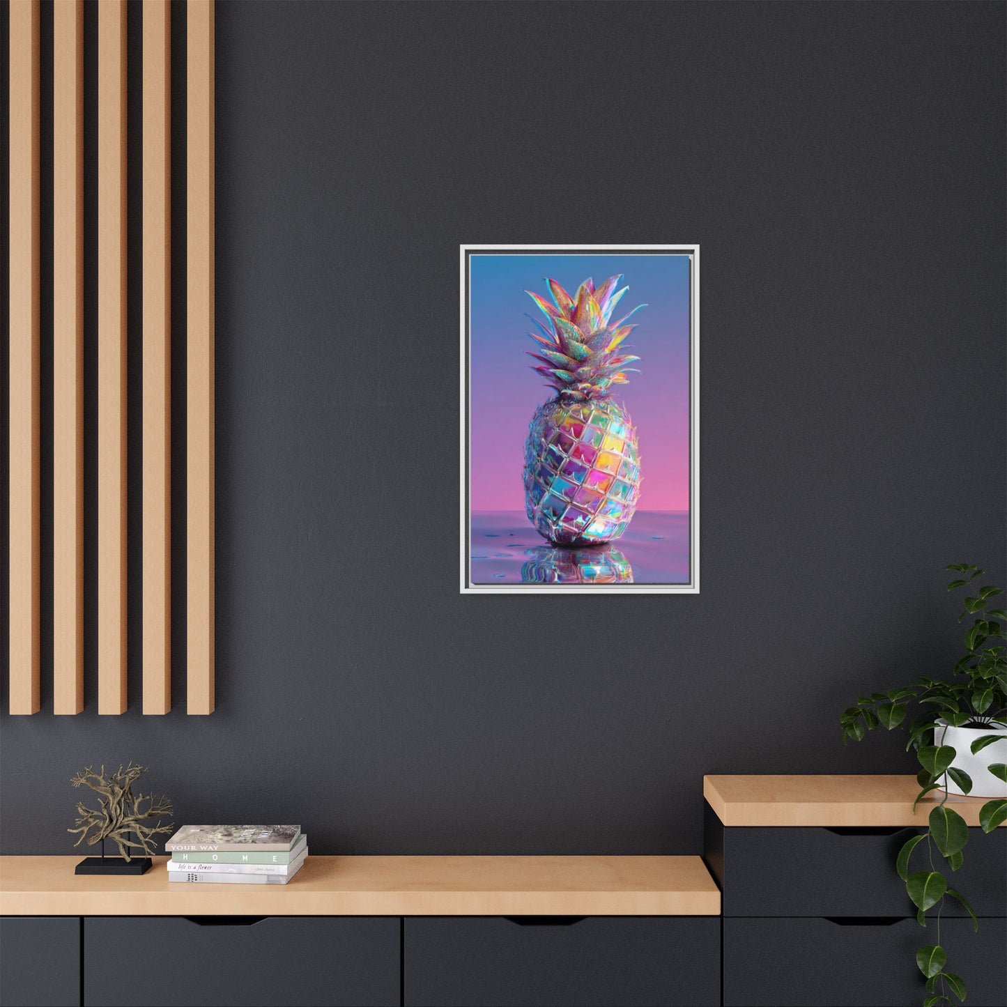 Colorful Pineapple Canvas Art | Abstract Tropical Design