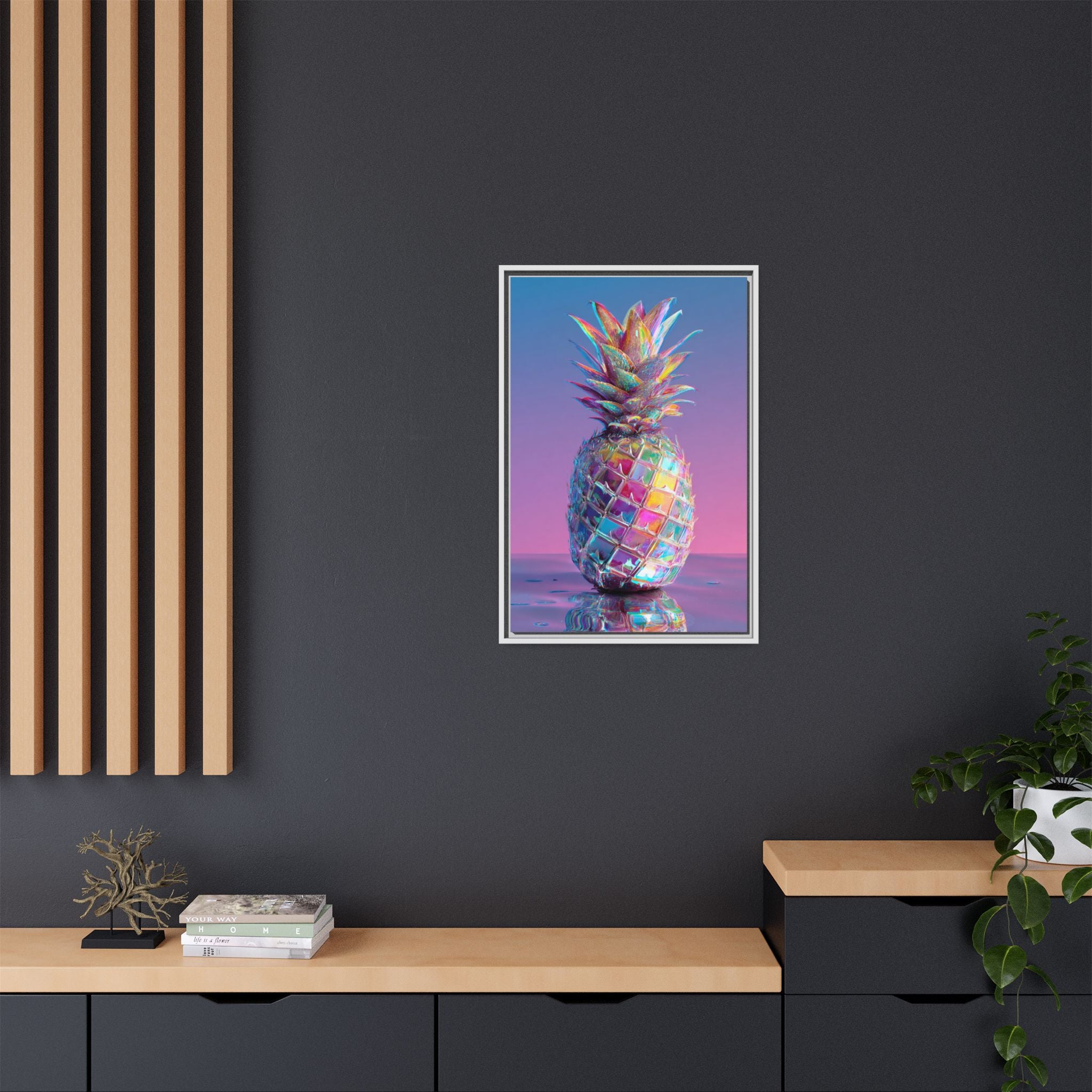 Colorful Pineapple Canvas Art | Abstract Tropical Design
