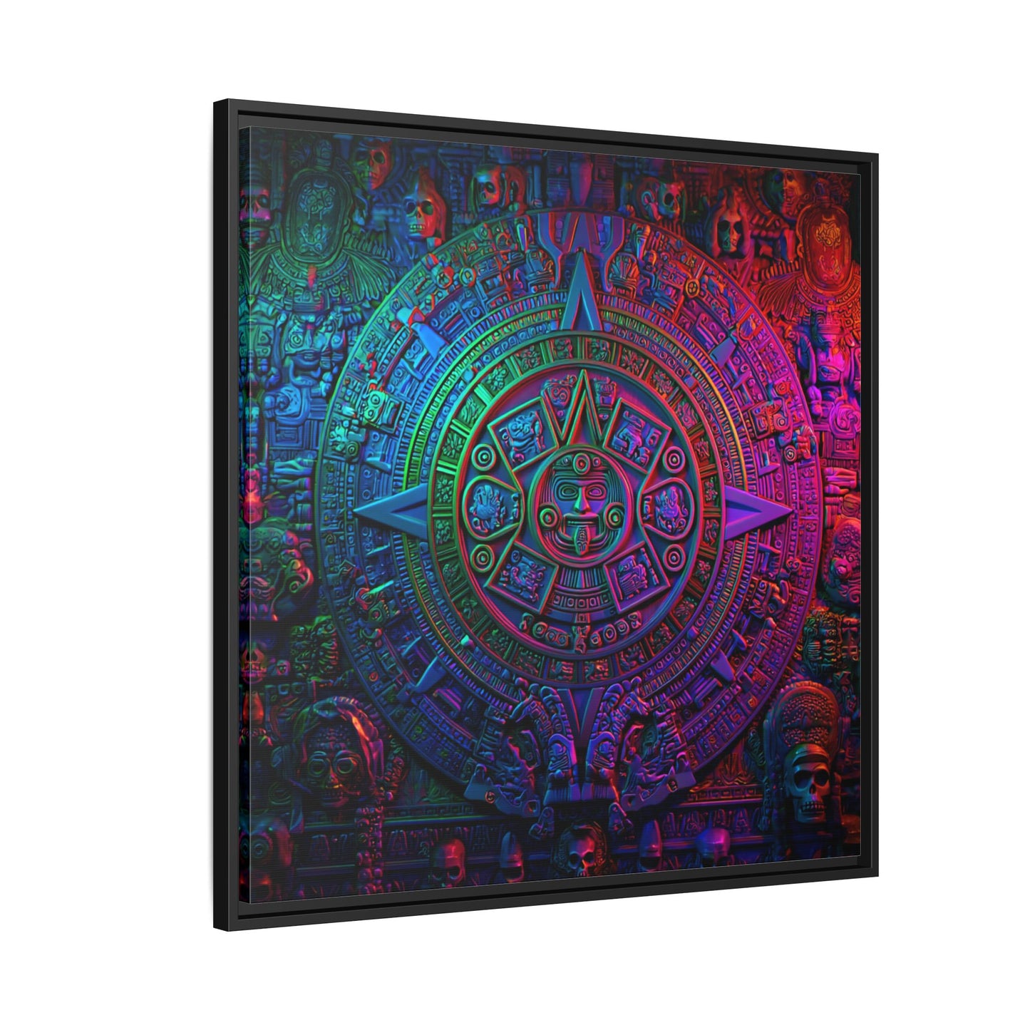 Aztec Mandala Wall Art - Colorful Cultural Decor