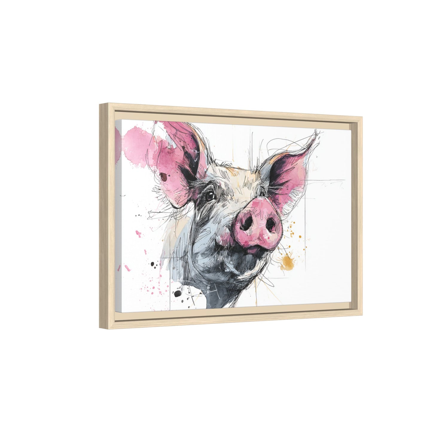 Whimsical Pig Art Print - Playful Farmhouse Decor