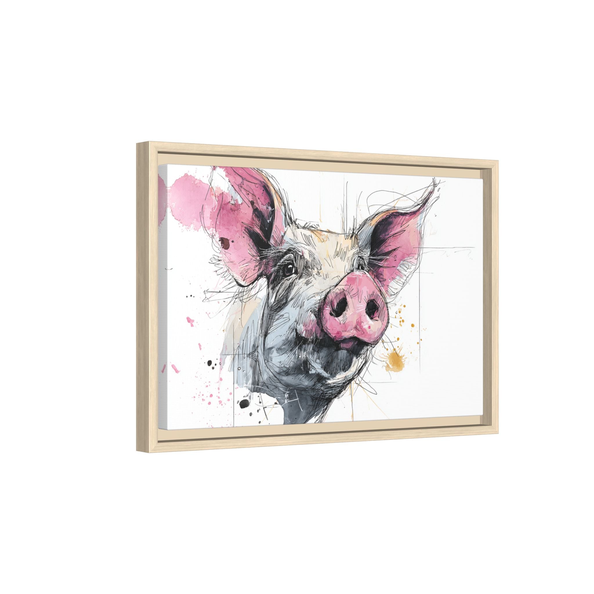 Whimsical Pig Art Print - Playful Farmhouse Decor