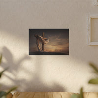 Rustic Cross Wall Art with Draped Fabric | Inspirational Decor