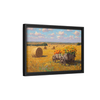 Sunflower Harvest Wagon Decor | Rustic Farm Art for Home
