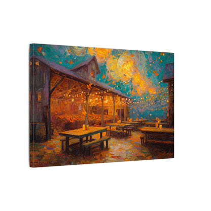 Autumn Festival Night Scene - Colorful Impressionist Art