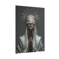 Ethereal Blindfolded Saint Art | Spiritual Home Decor