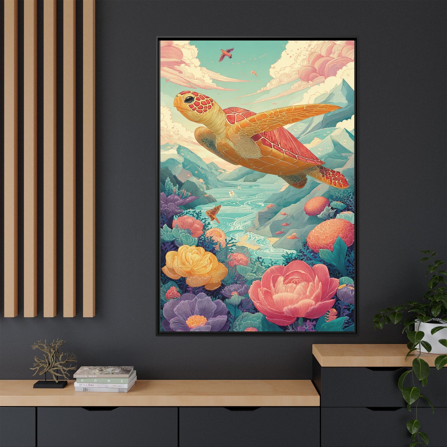 Vibrant Turtle Art | Whimsical Nature Illustration