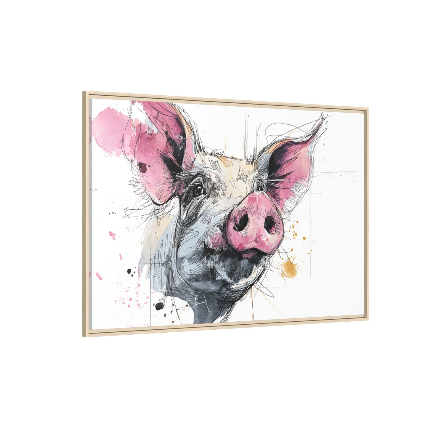 Whimsical Pig Art Print - Playful Farmhouse Decor
