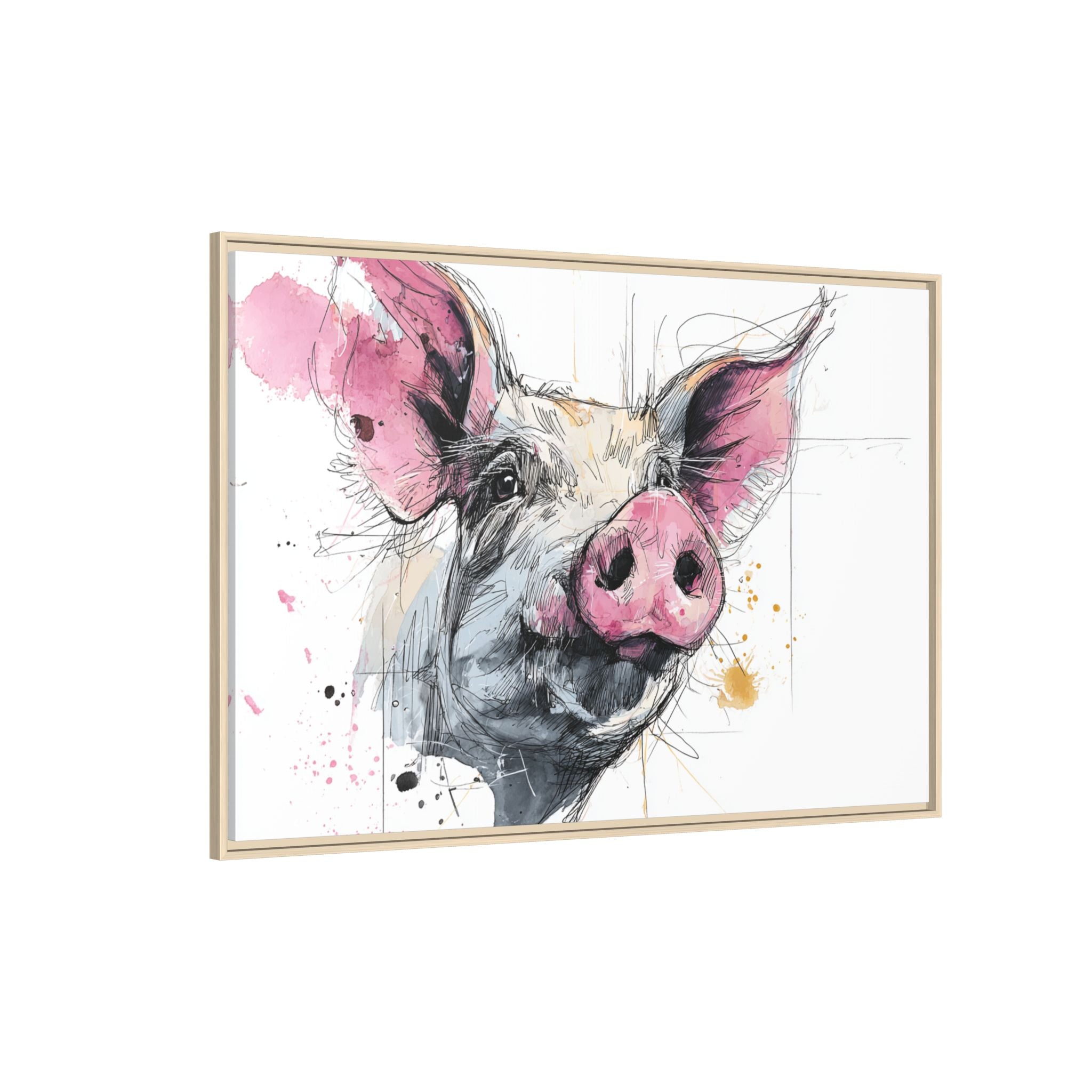 Whimsical Pig Art Print - Playful Farmhouse Decor