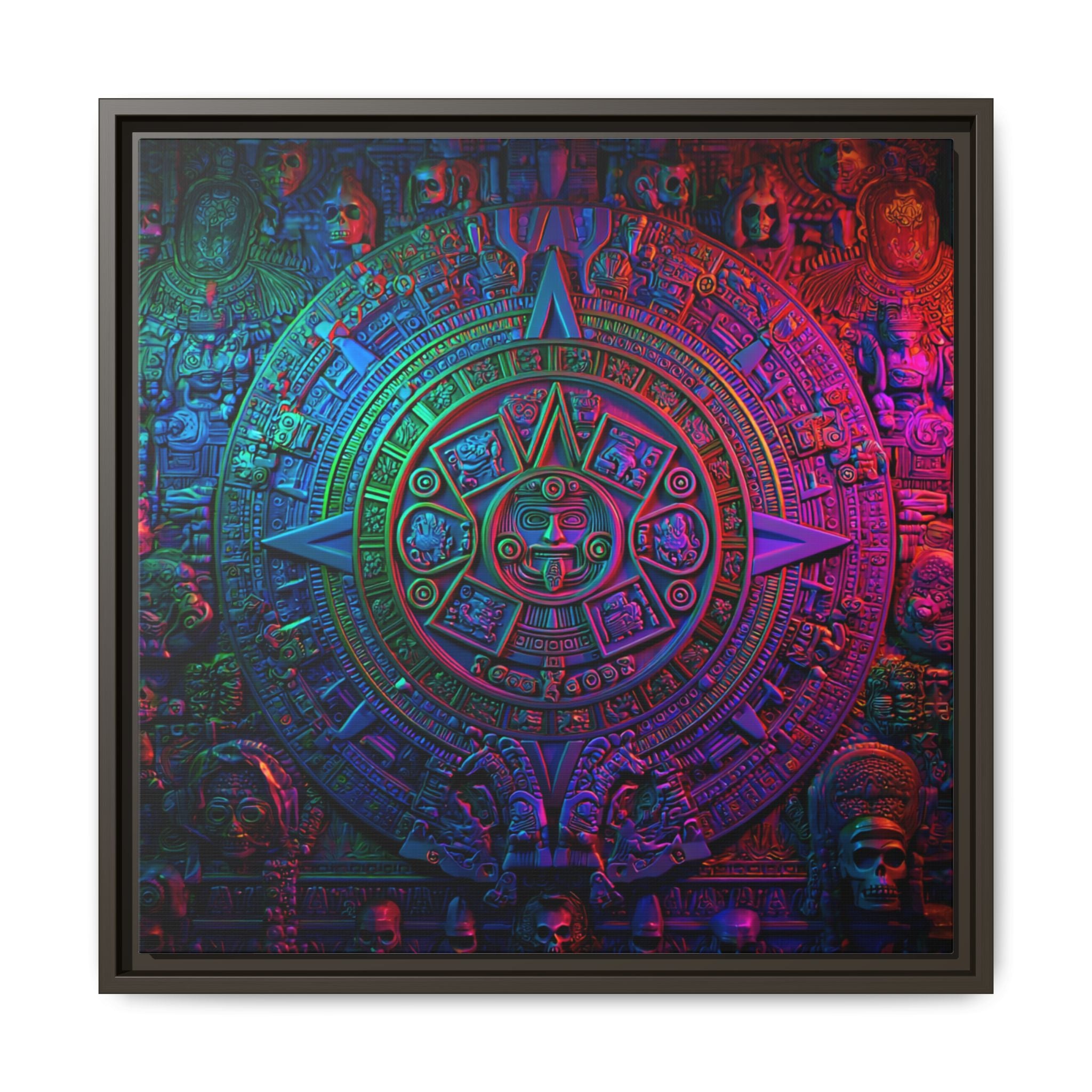 Aztec Mandala Wall Art - Colorful Cultural Decor