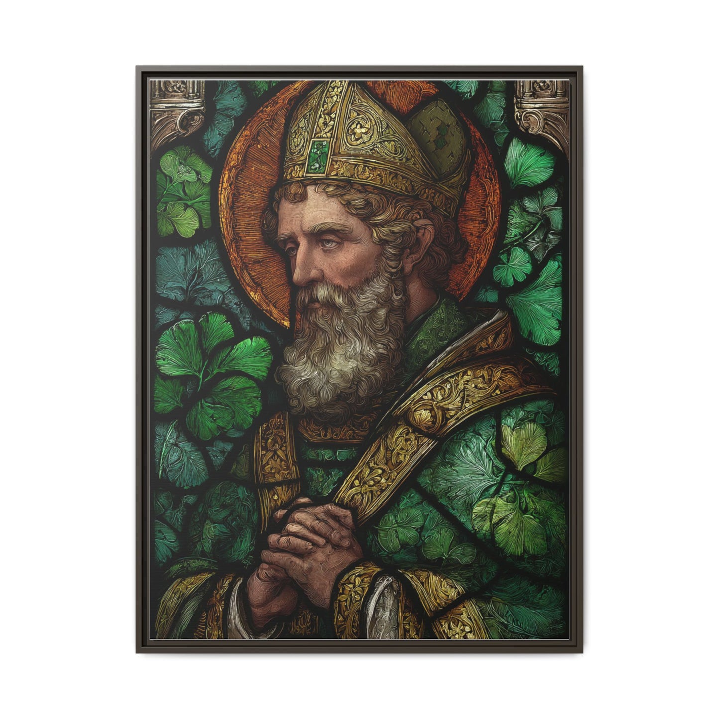 Saint Artwork | Irish Heritage Art | Traditional Green Tones