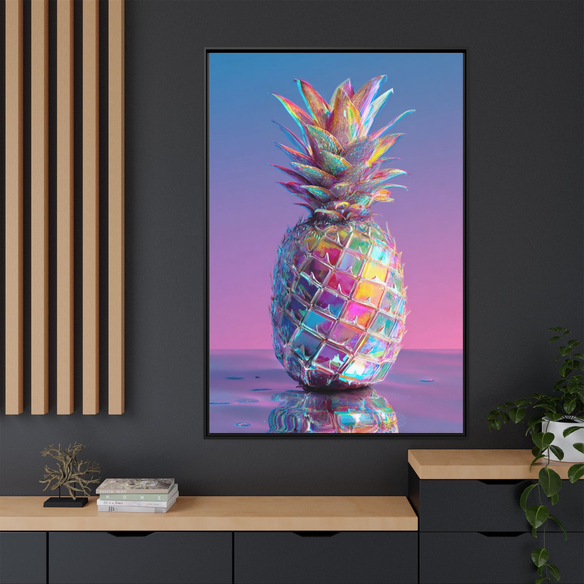 Colorful Pineapple Canvas Art | Abstract Tropical Design