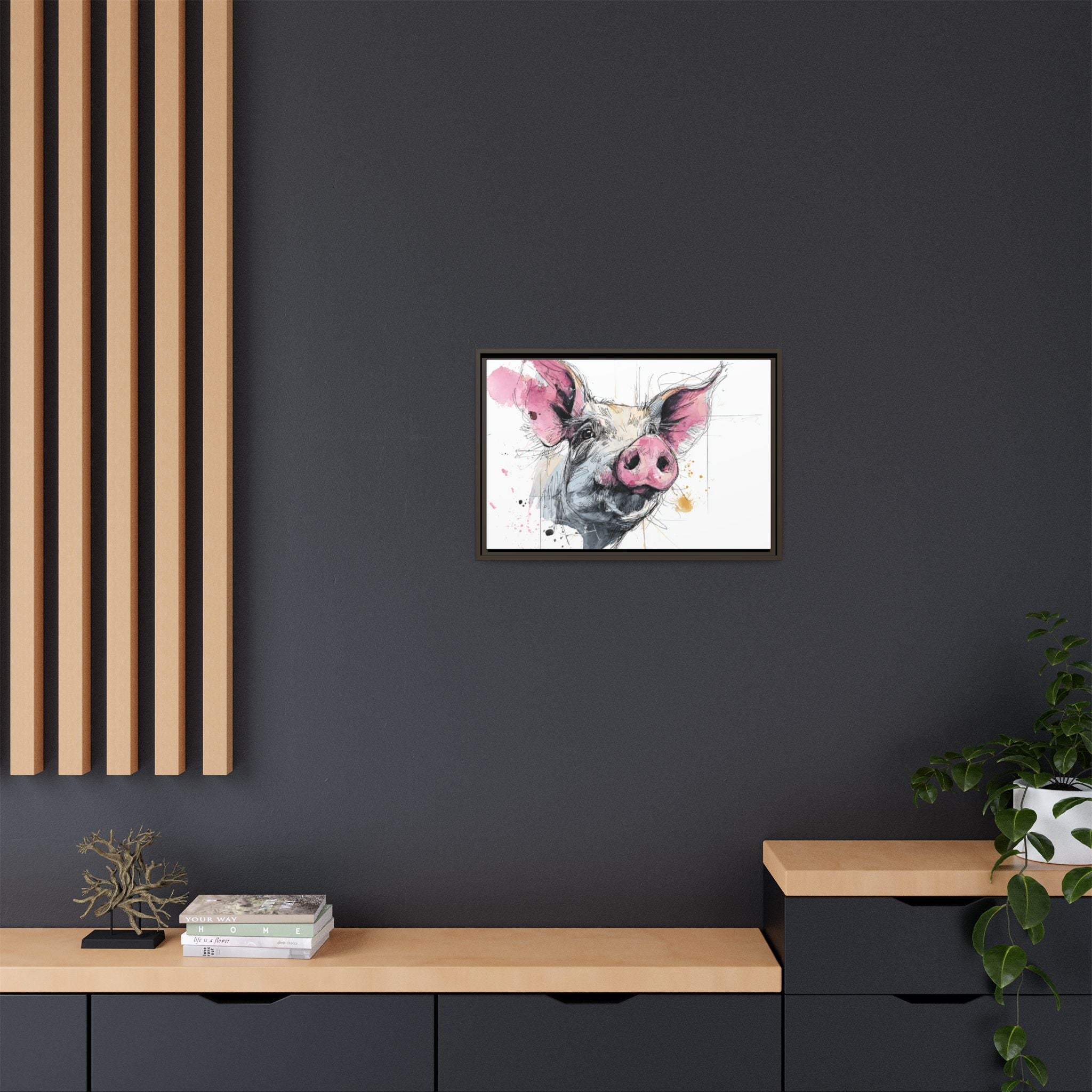 Whimsical Pig Art Print - Playful Farmhouse Decor