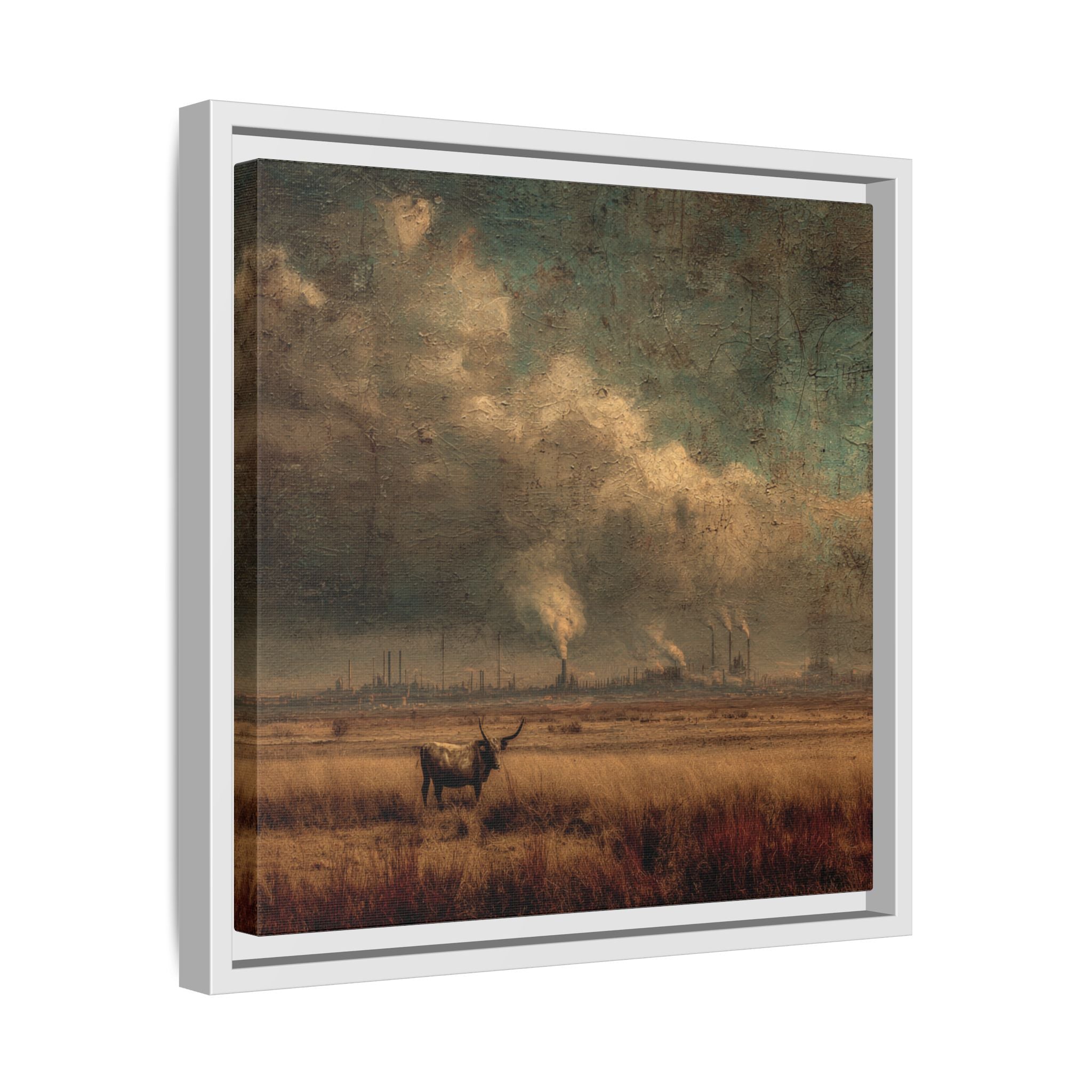 Cattle in Industrial Landscape | Vintage Style Art Print