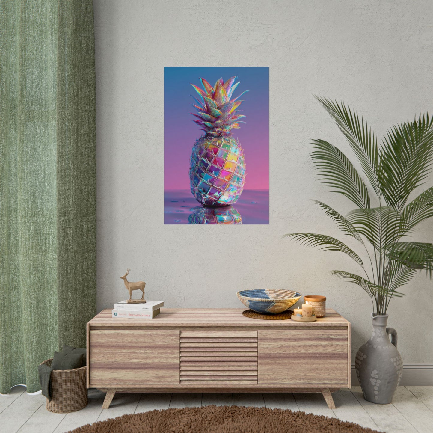 Colorful Pineapple Canvas Art | Abstract Tropical Design
