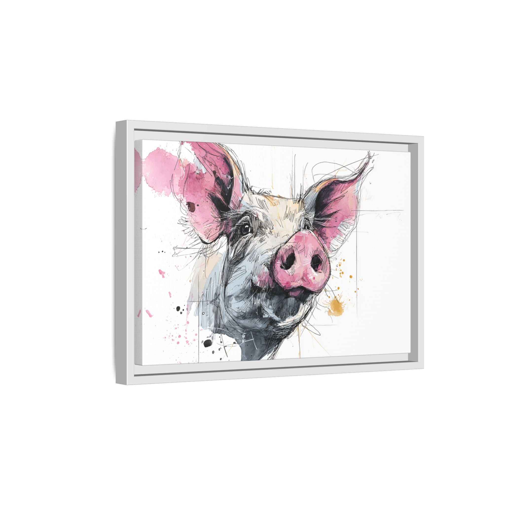 Whimsical Pig Art Print - Playful Farmhouse Decor