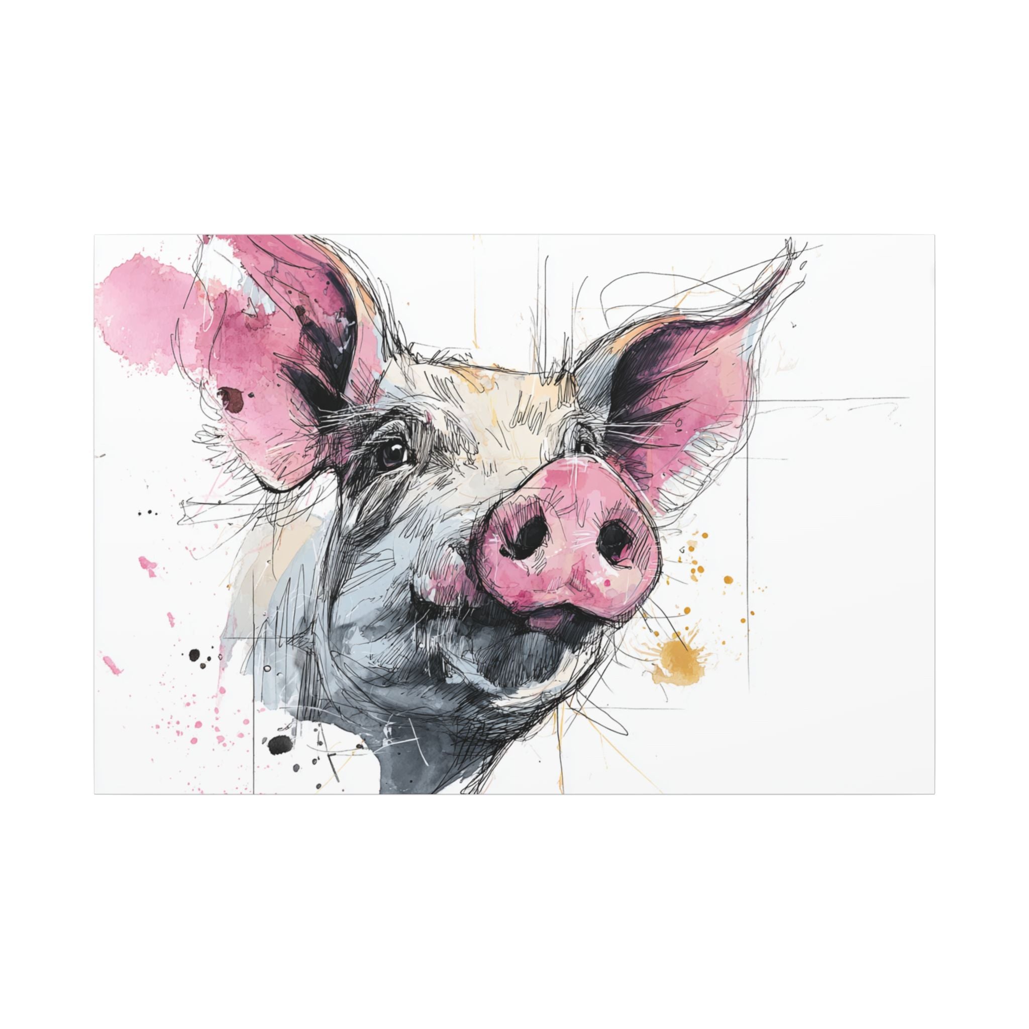 Whimsical Pig Art Print - Playful Farmhouse Decor