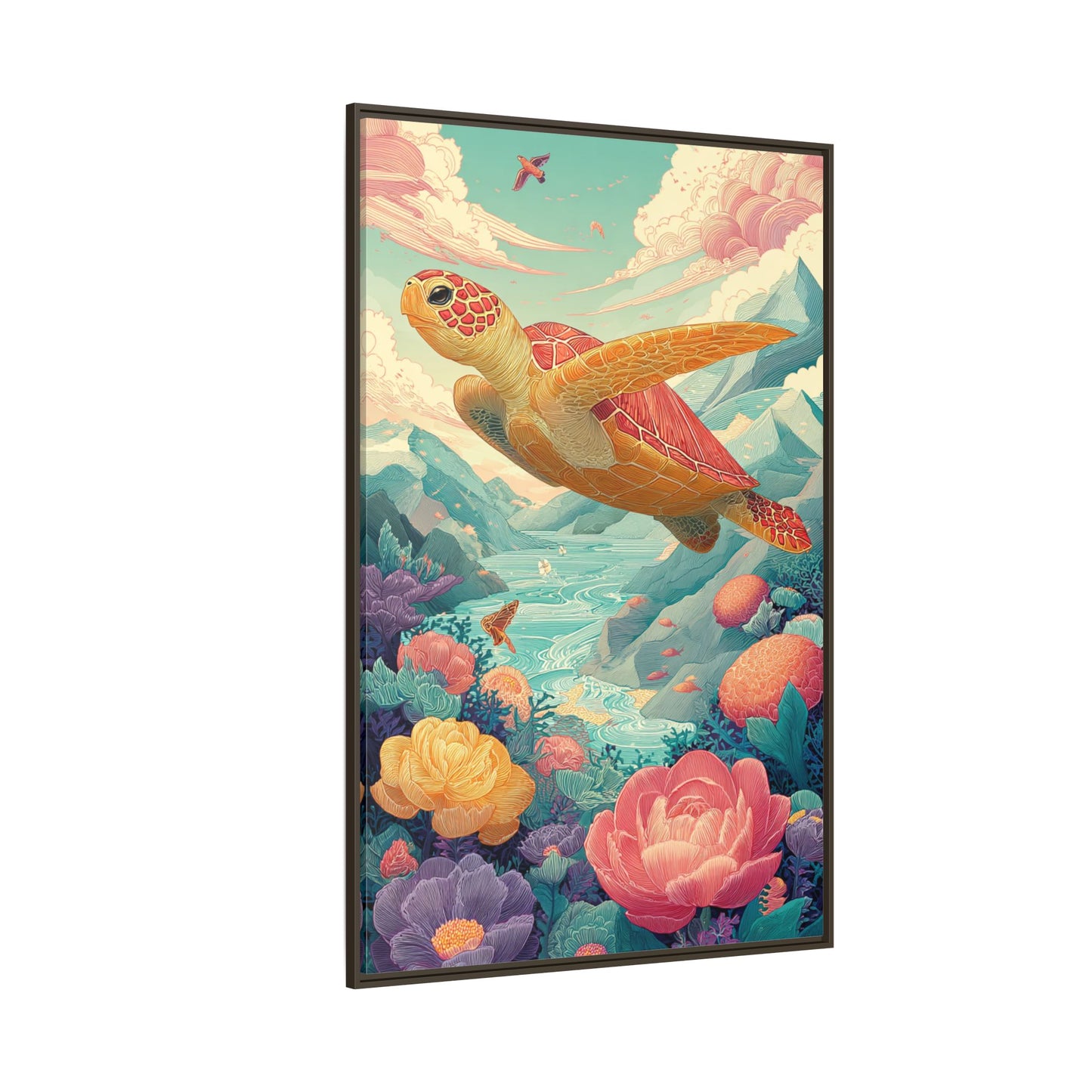 Vibrant Turtle Art | Whimsical Nature Illustration