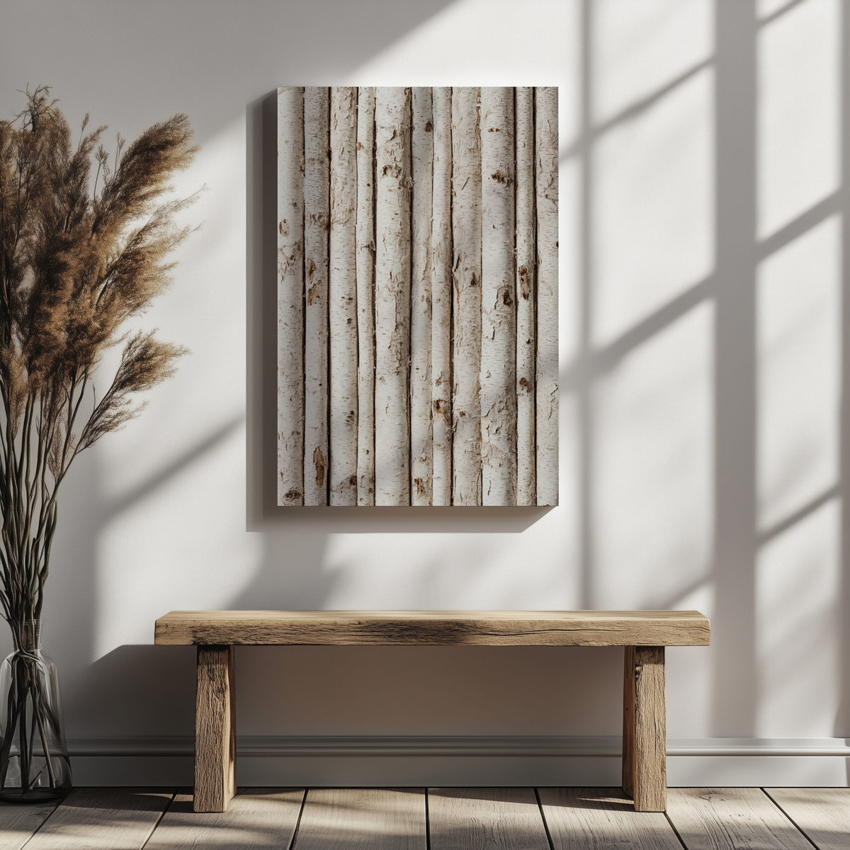 Birch Tree Canvas Wall Art – styled room view 6