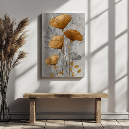 Modern Floral Wall Art Print – styled room view 5