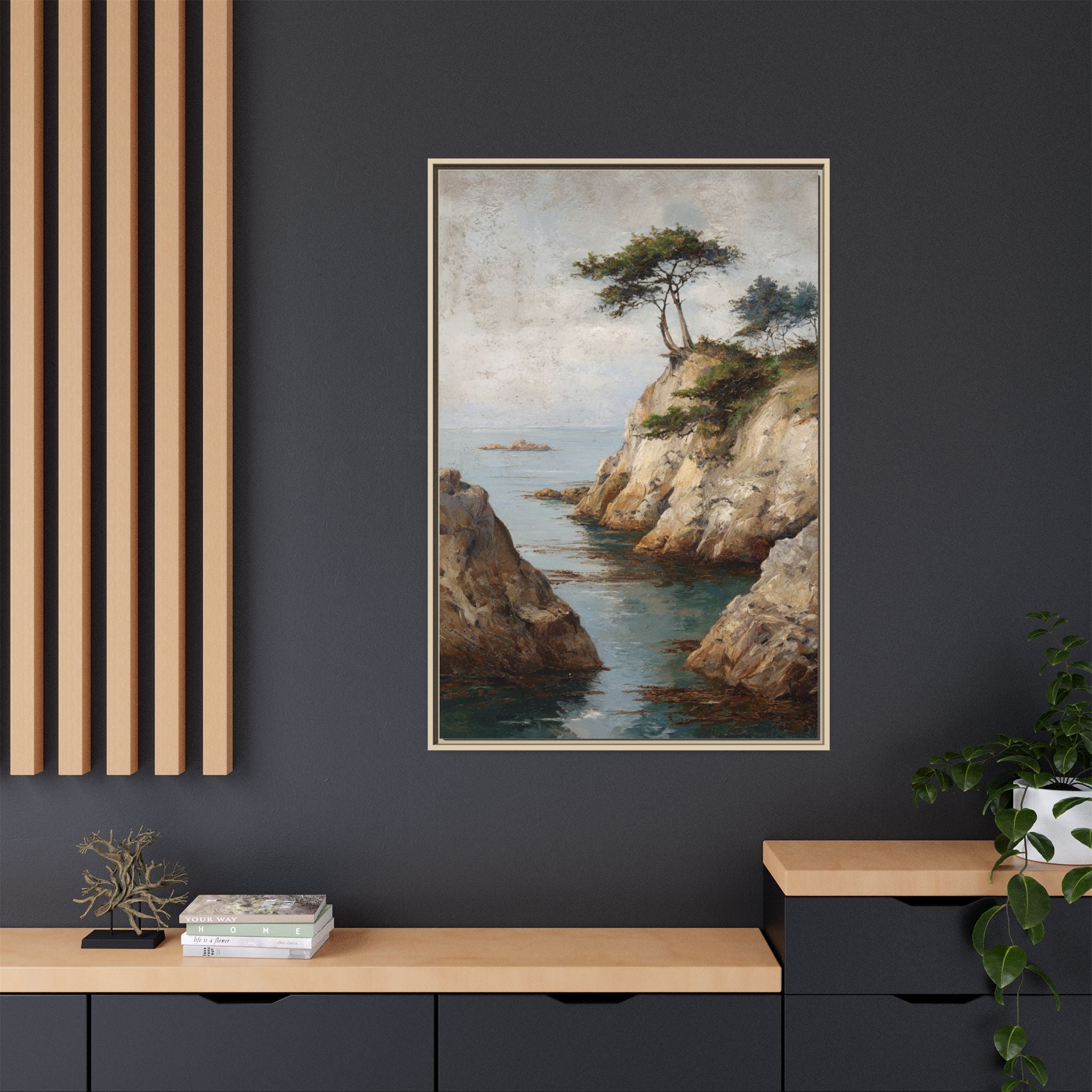 Serene Seaside Landscape Art - Tranquil Coastal Decor