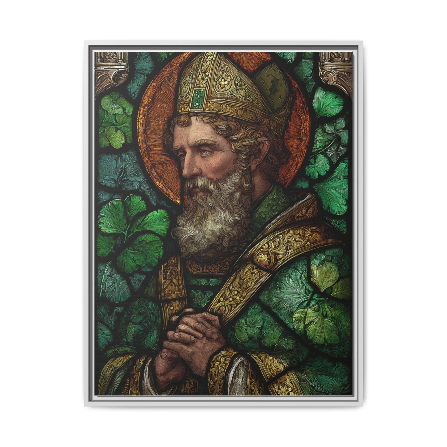Saint Artwork | Irish Heritage Art | Traditional Green Tones