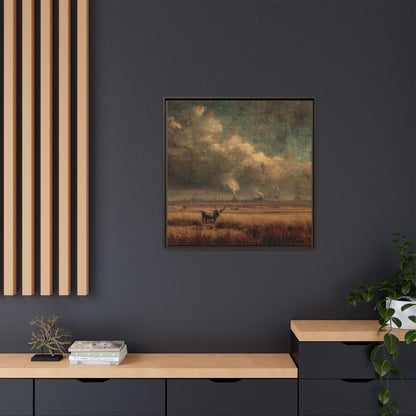 Cattle in Industrial Landscape | Vintage Style Art Print