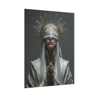 Ethereal Blindfolded Saint Art | Spiritual Home Decor