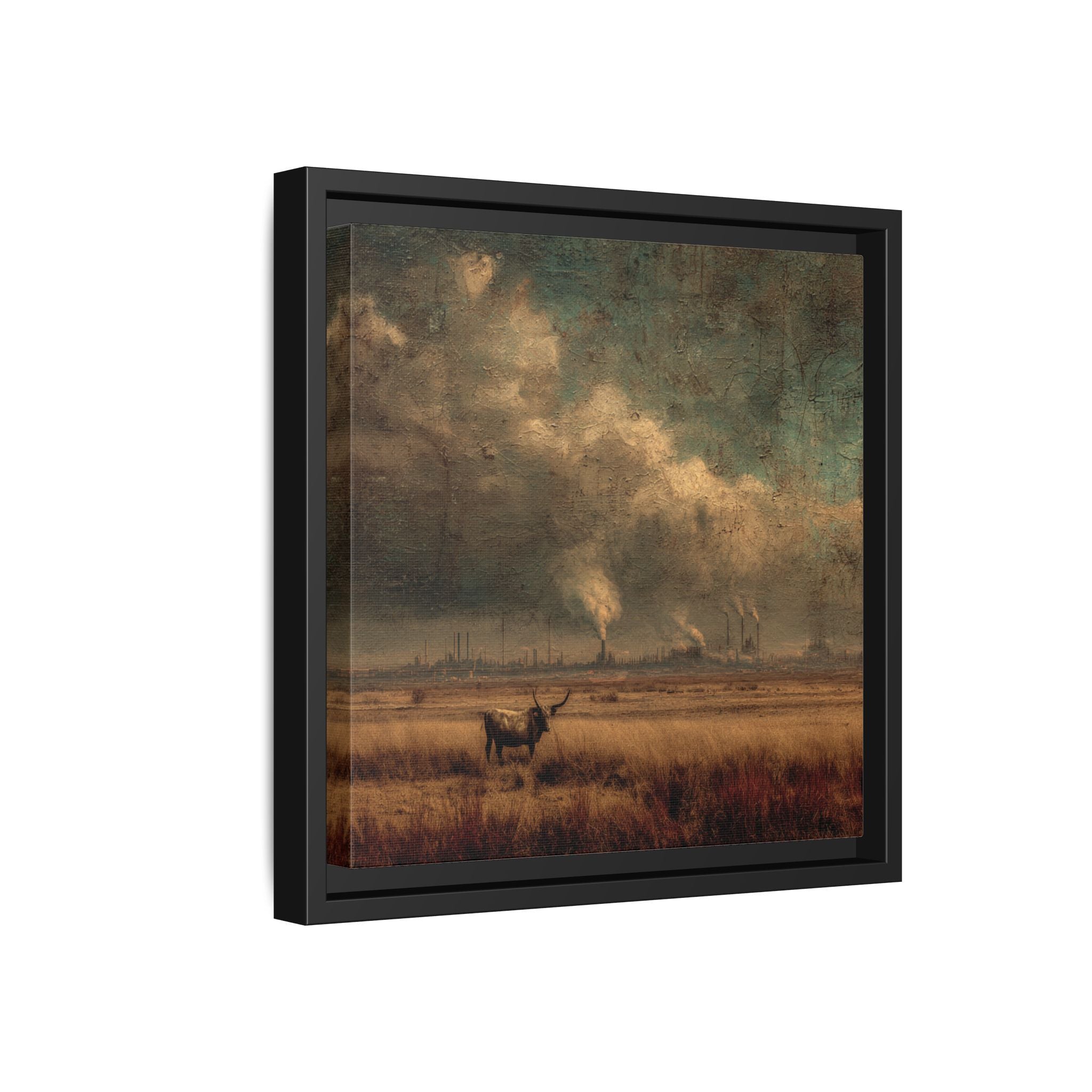 Cattle in Industrial Landscape | Vintage Style Art Print