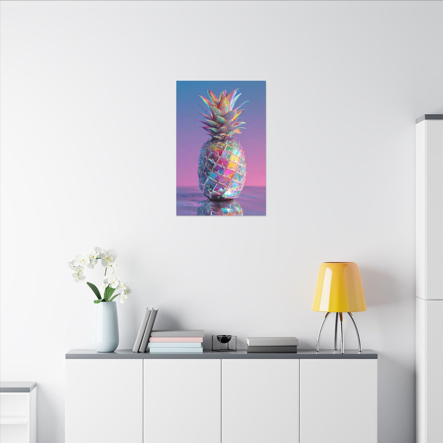 Colorful Pineapple Canvas Art | Abstract Tropical Design