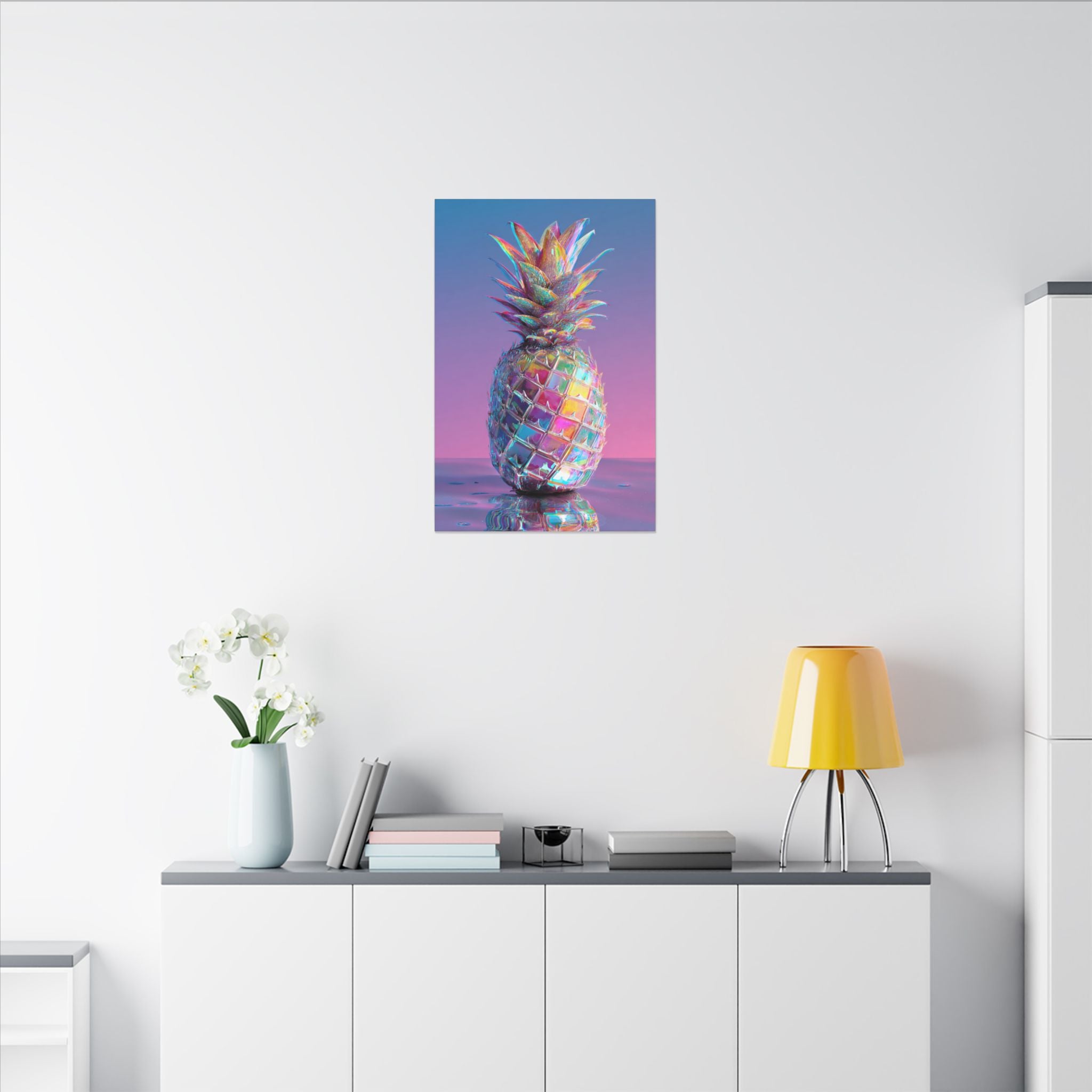 Colorful Pineapple Canvas Art | Abstract Tropical Design