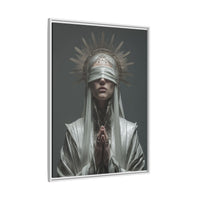 Ethereal Blindfolded Saint Art | Spiritual Home Decor