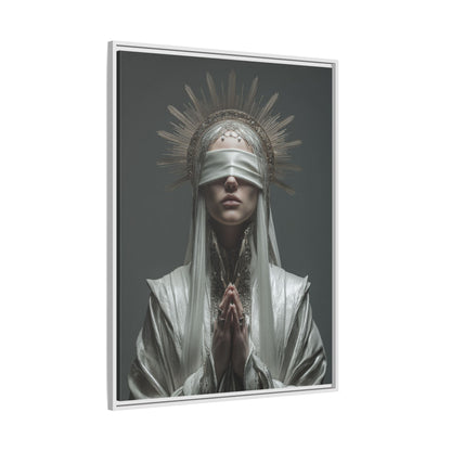 Ethereal Blindfolded Saint Art | Spiritual Home Decor