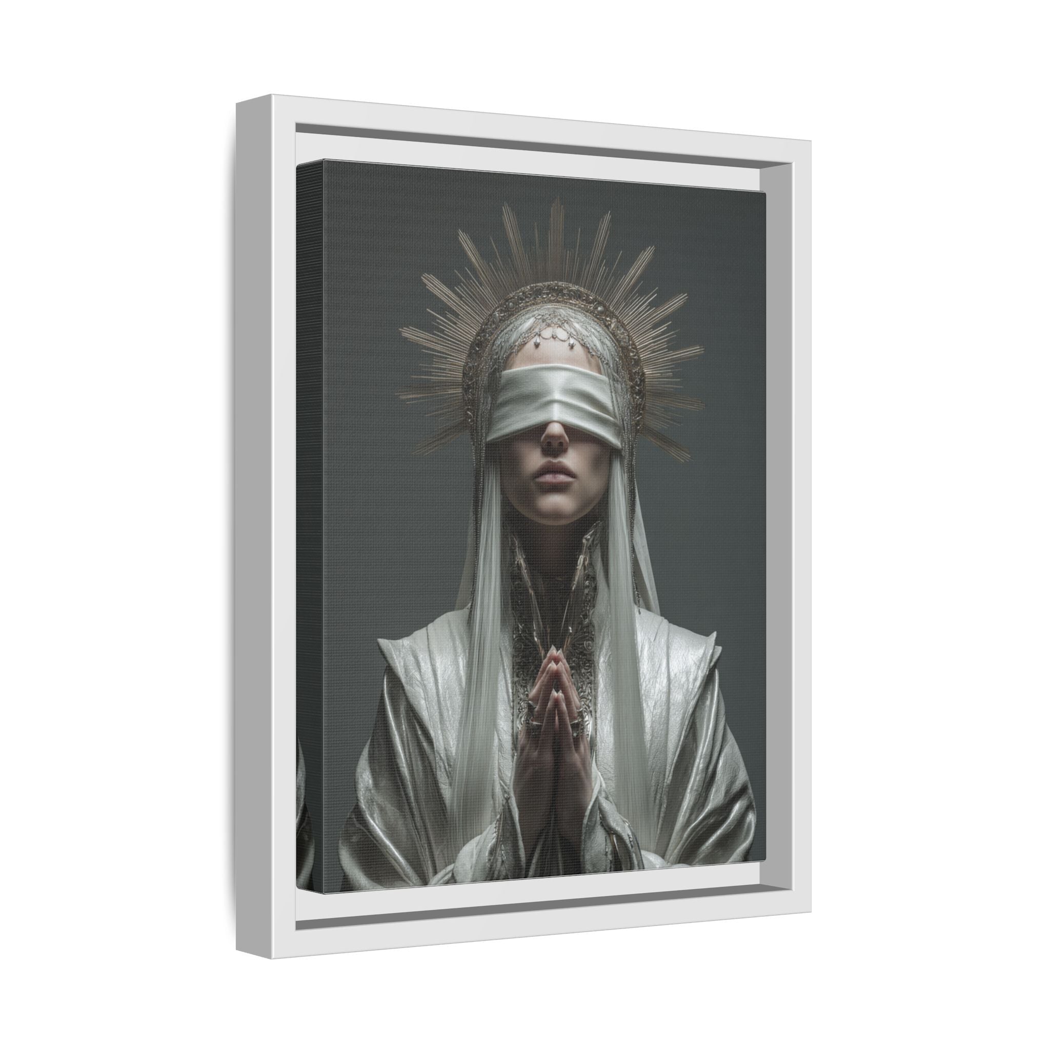 Ethereal Blindfolded Saint Art | Spiritual Home Decor