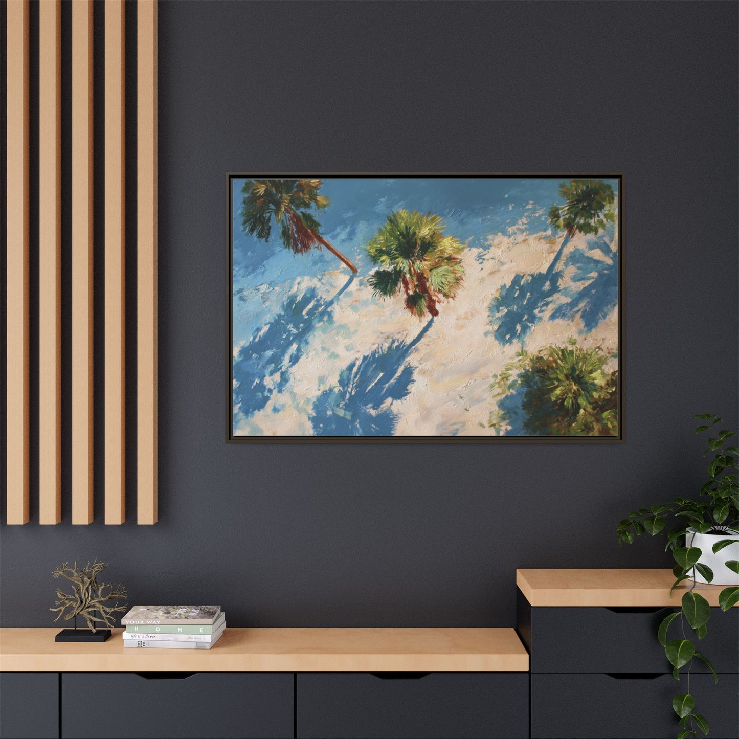 Tropical Palm Trees Artwork | Vibrant Coastal Landscape