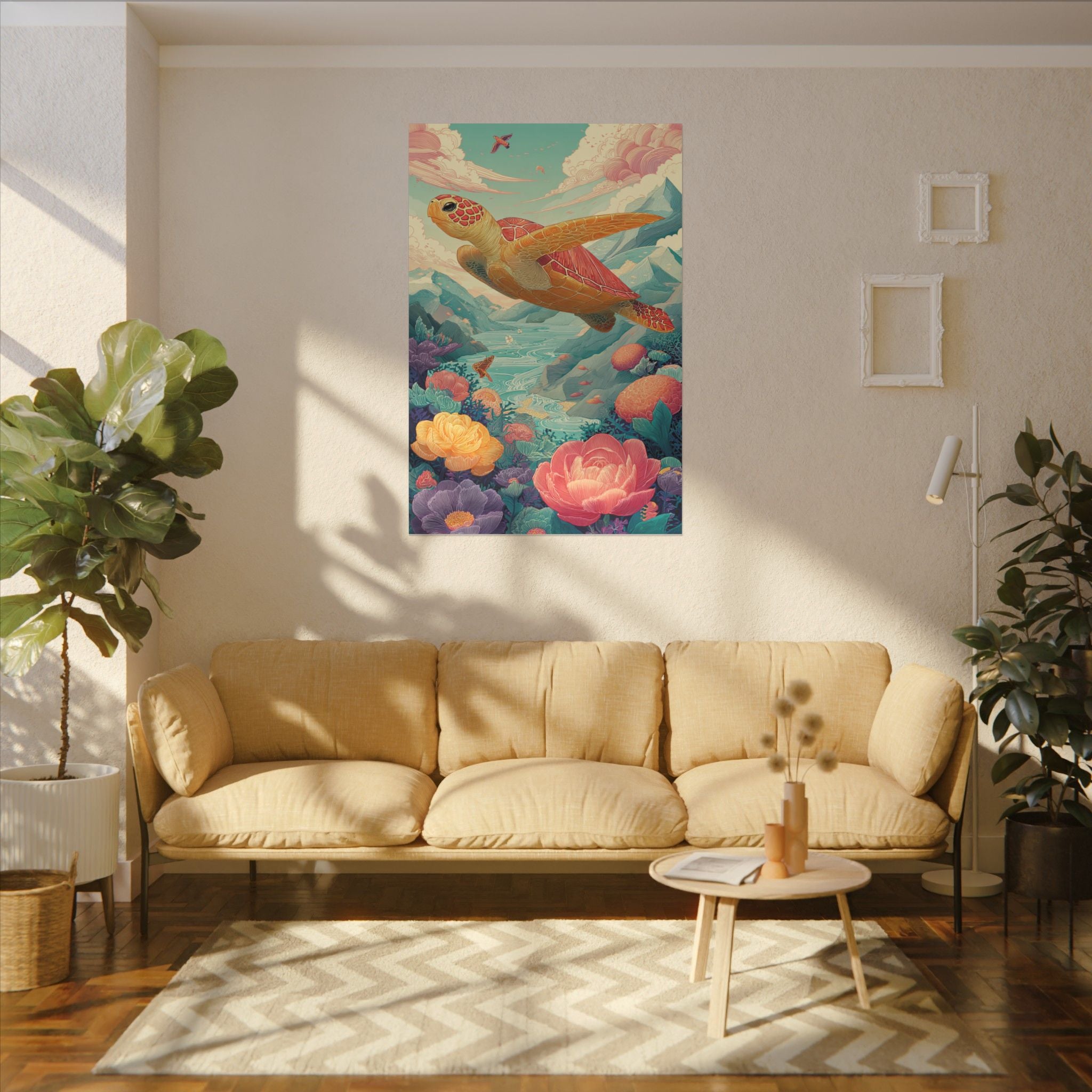 Vibrant Turtle Art | Whimsical Nature Illustration