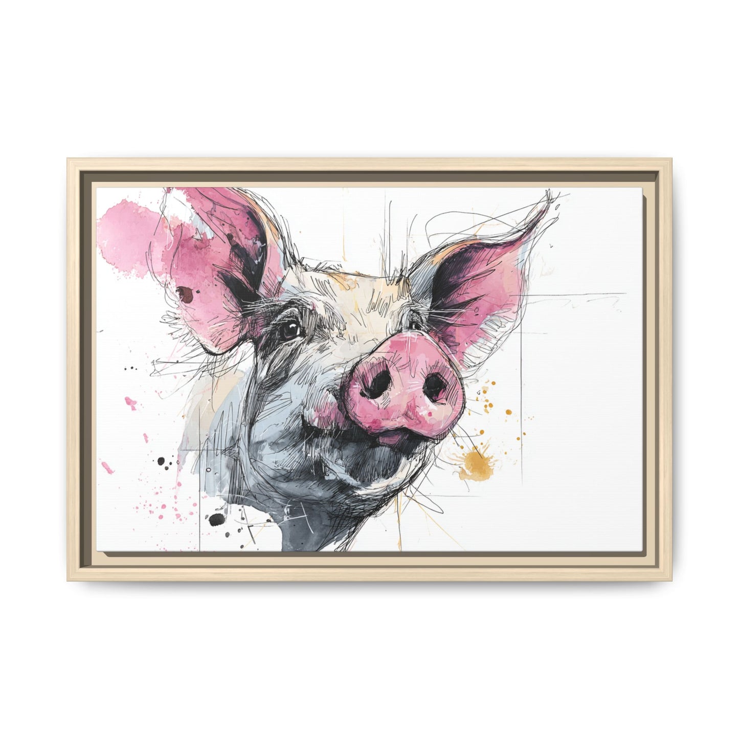 Whimsical Pig Art Print - Playful Farmhouse Decor