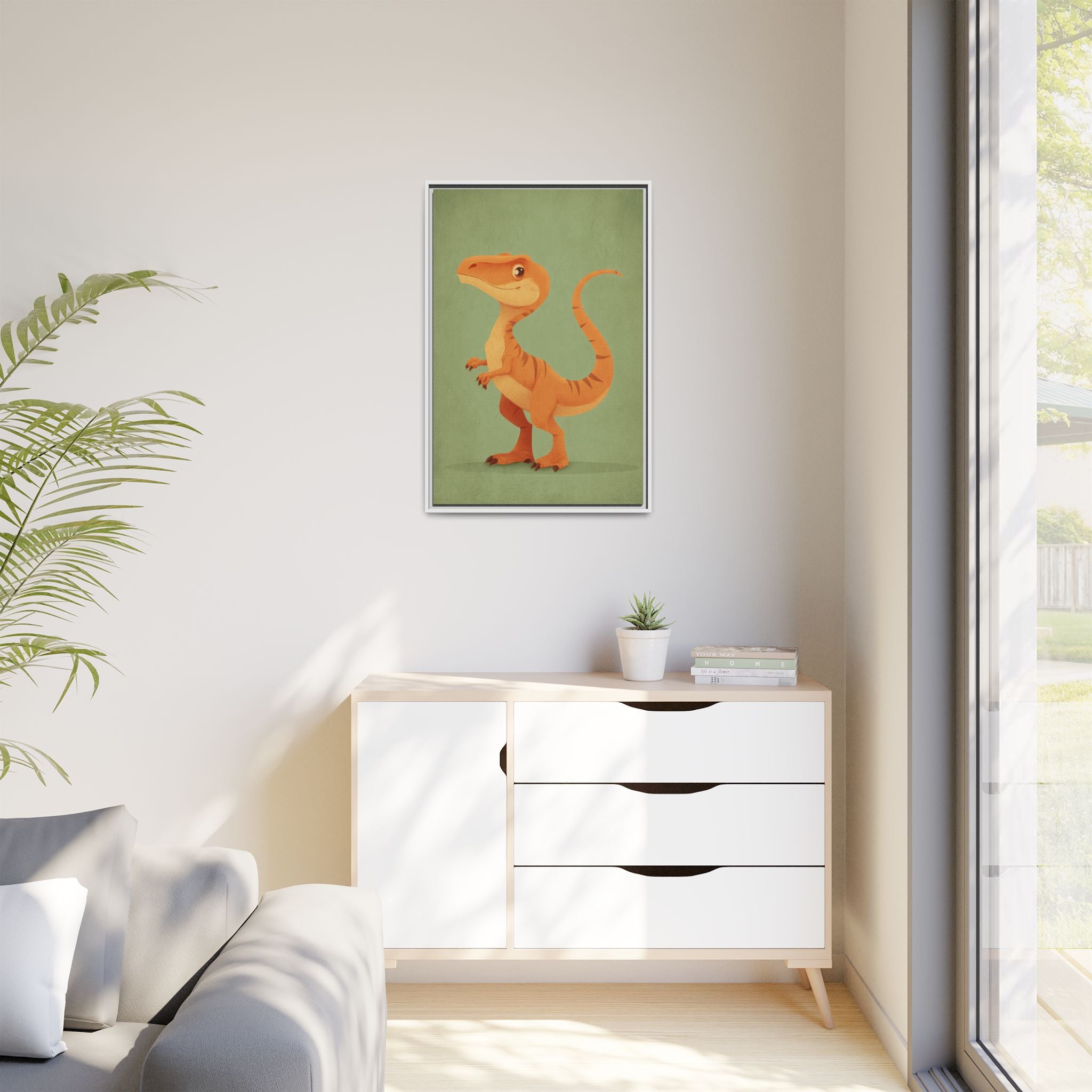 Whimsical Dinosaur Illustration Art for Kids' Rooms