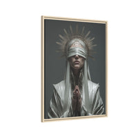 Ethereal Blindfolded Saint Art | Spiritual Home Decor