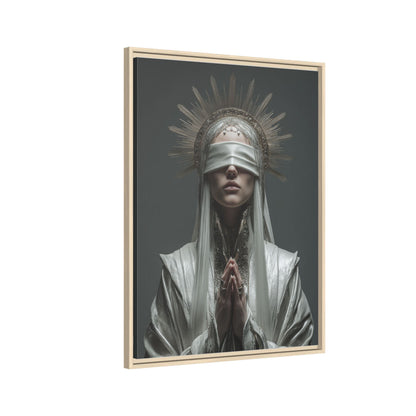 Ethereal Blindfolded Saint Art | Spiritual Home Decor