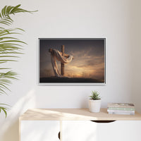 Rustic Cross Wall Art with Draped Fabric | Inspirational Decor