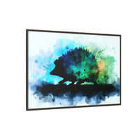 Hedgehog Silhouette Watercolor Art | Nature-Inspired Home Decor