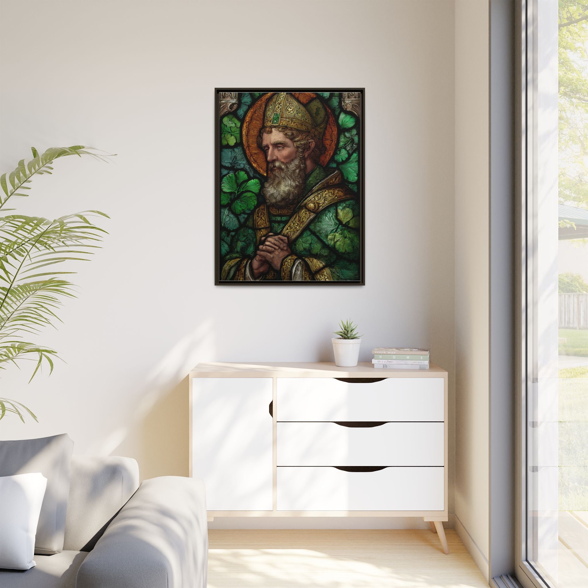 Saint Artwork | Irish Heritage Art | Traditional Green Tones