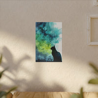 Dreamy Cat Watercolor Art Print - Serene Home Decor