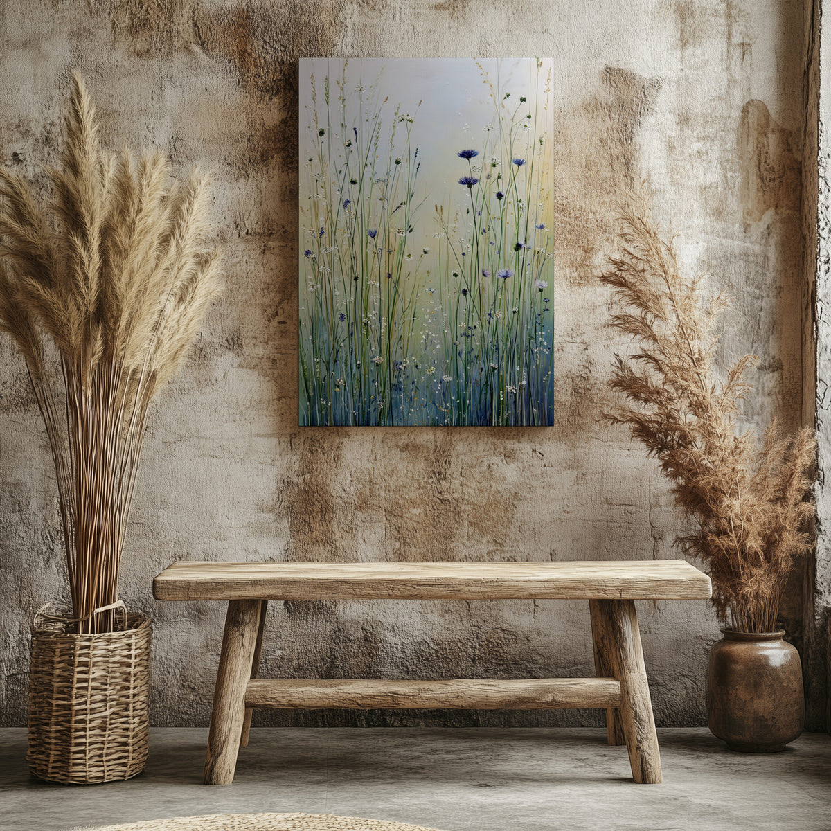 Minimalist Botanical Wall Art – styled room view 6