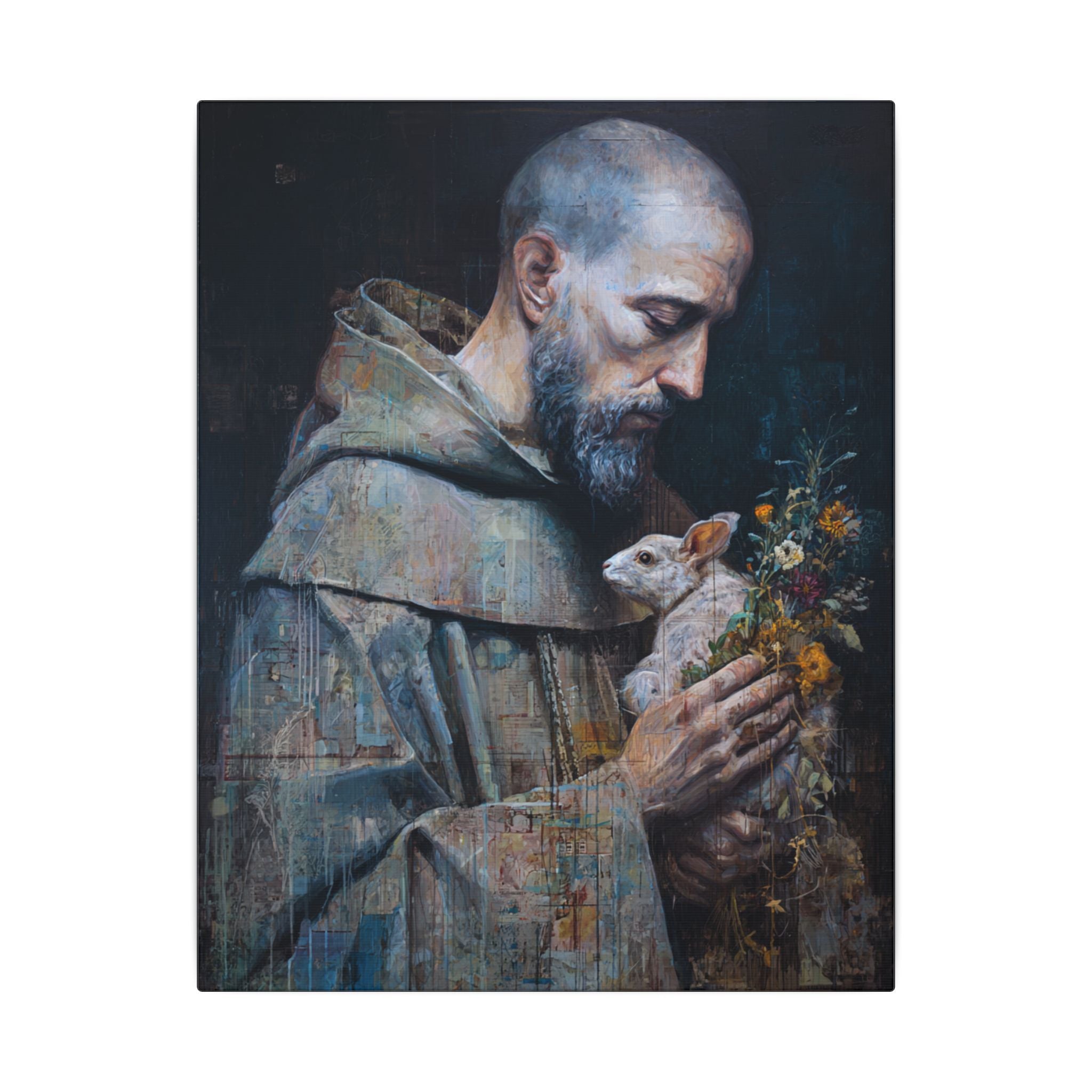Saint Francis and Rabbit Artwork - Nature Inspired Wall Art