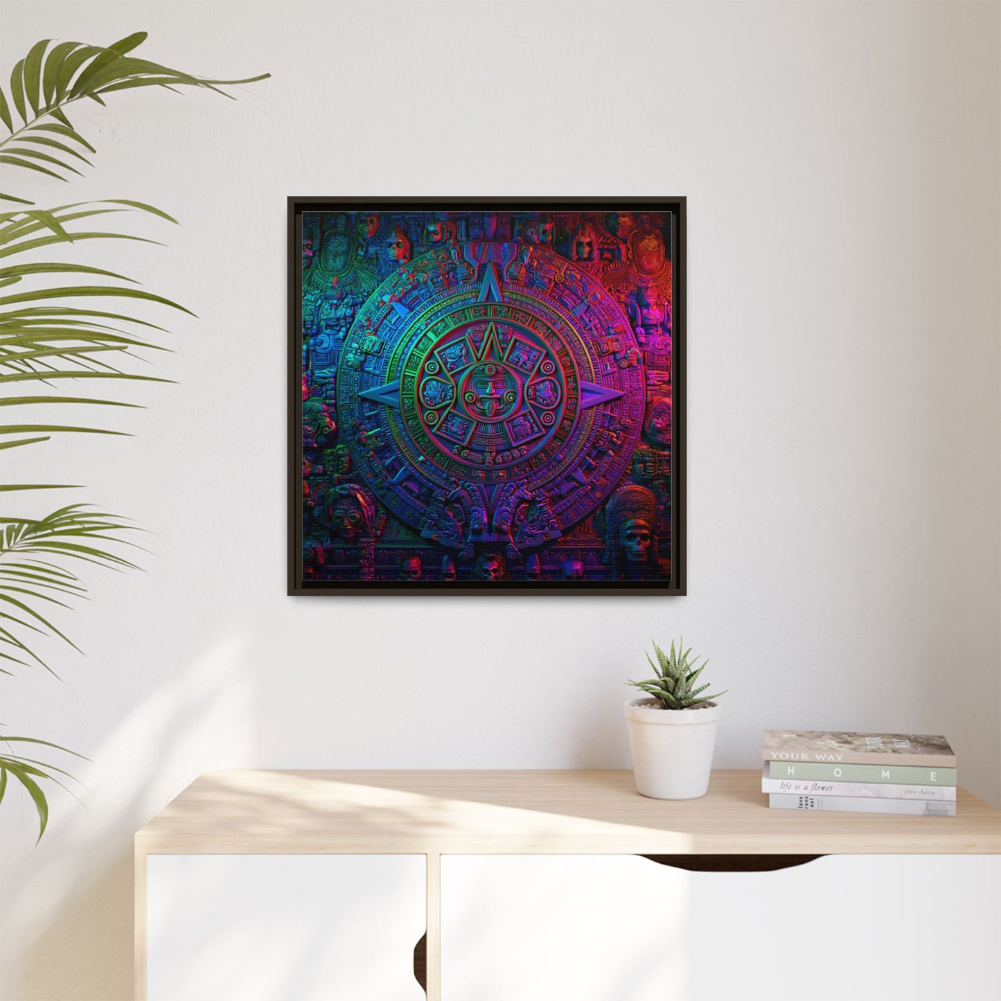 Aztec Mandala Wall Art - Colorful Cultural Decor