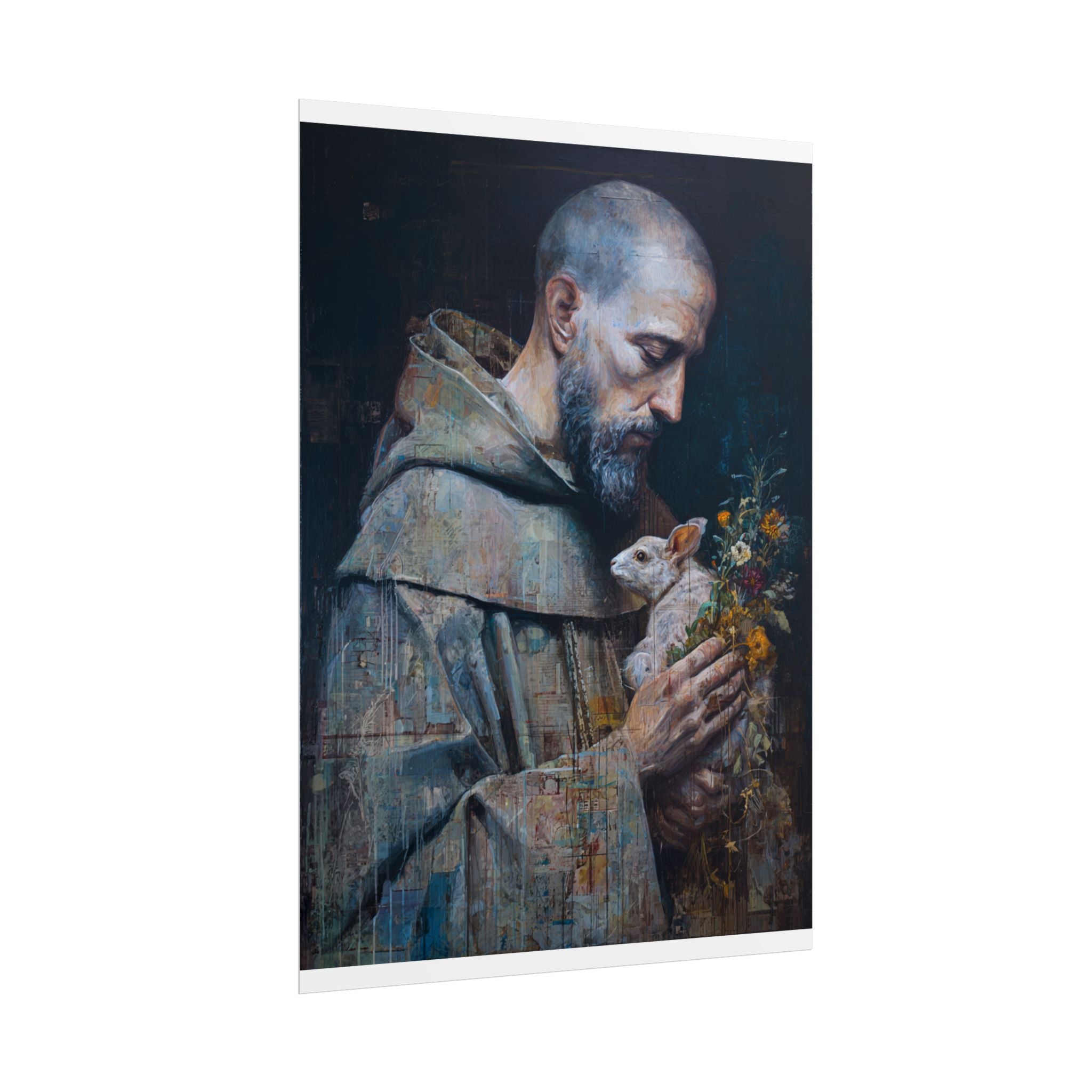 Saint Francis and Rabbit Artwork - Nature Inspired Wall Art