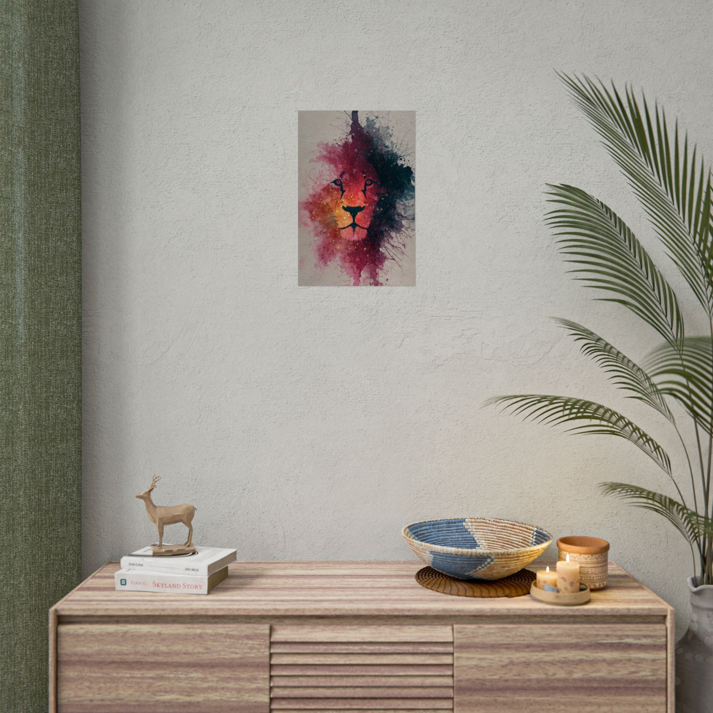 Majestic Lion Watercolor Art | Vibrant Animal Portrait