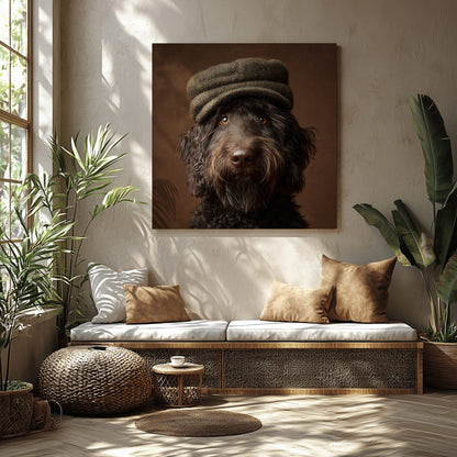 Labradoodle Dog Portrait Canvas Print – styled room view 8